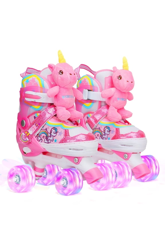 Unicorn Roller Skates for Girl Kids Toddler Light up &Adjustable Sizes for Birthday Christmas Gifts