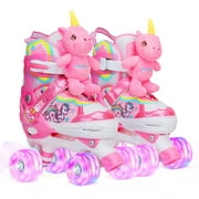 Unicorn Roller Skates for Girl Kids Toddler Light up &Adjustable Sizes for Birthday Christmas Gifts
