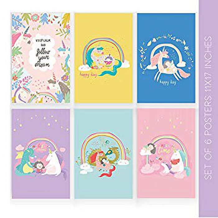 Unicorn Room Decor Set of Six 11X17' Wall Art Poster Decorations