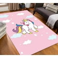 thumbnail image 1 of Unicorn Rug, Clouds Rug, Kids Rug, Living Room Rug, Decorative Soft Rug, Classic Rug, Non Slip Rug, Custom Rug, Entry Rug, Home Decor Rug, 3.3'x6.5' - 100x200 cm, 1 of 8