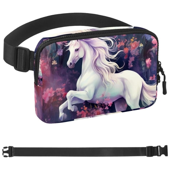 Unicorn Running Belt Bag,Adjustable Fanny Waist Pack Phone Holder for Walking ,Workouts, Short Hiking for Women Men