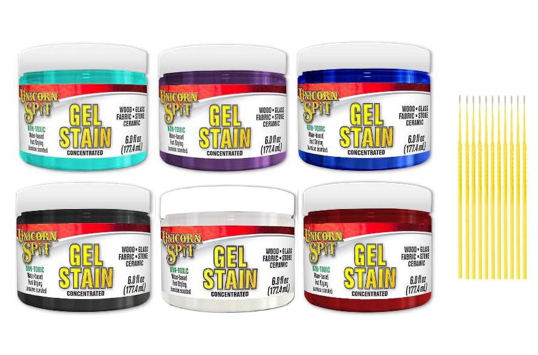 Unicorn SPiT Concentrated 6 oz. Jasmine Scented Stain Gel Bundles with Trebbies Detail Sticks (6 Jar Collection)