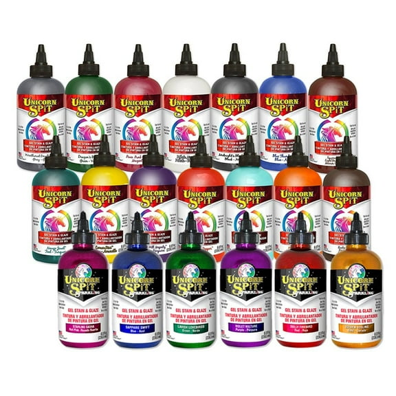 Unicorn SPiT - Gel Stain & Glaze - 20 Complete Paint Collection - 8oz Original and Sparkle Collection