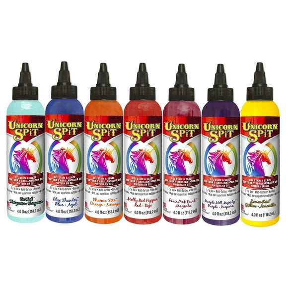 Unicorn SPiT Sunset Collection 4 OZ- Lemon Kiss, Phoenix Fire, Molly Red Pepper, PiXiE Punk PiNK, Purple Hill Majesty, Blue Thunder and Zia Teal
