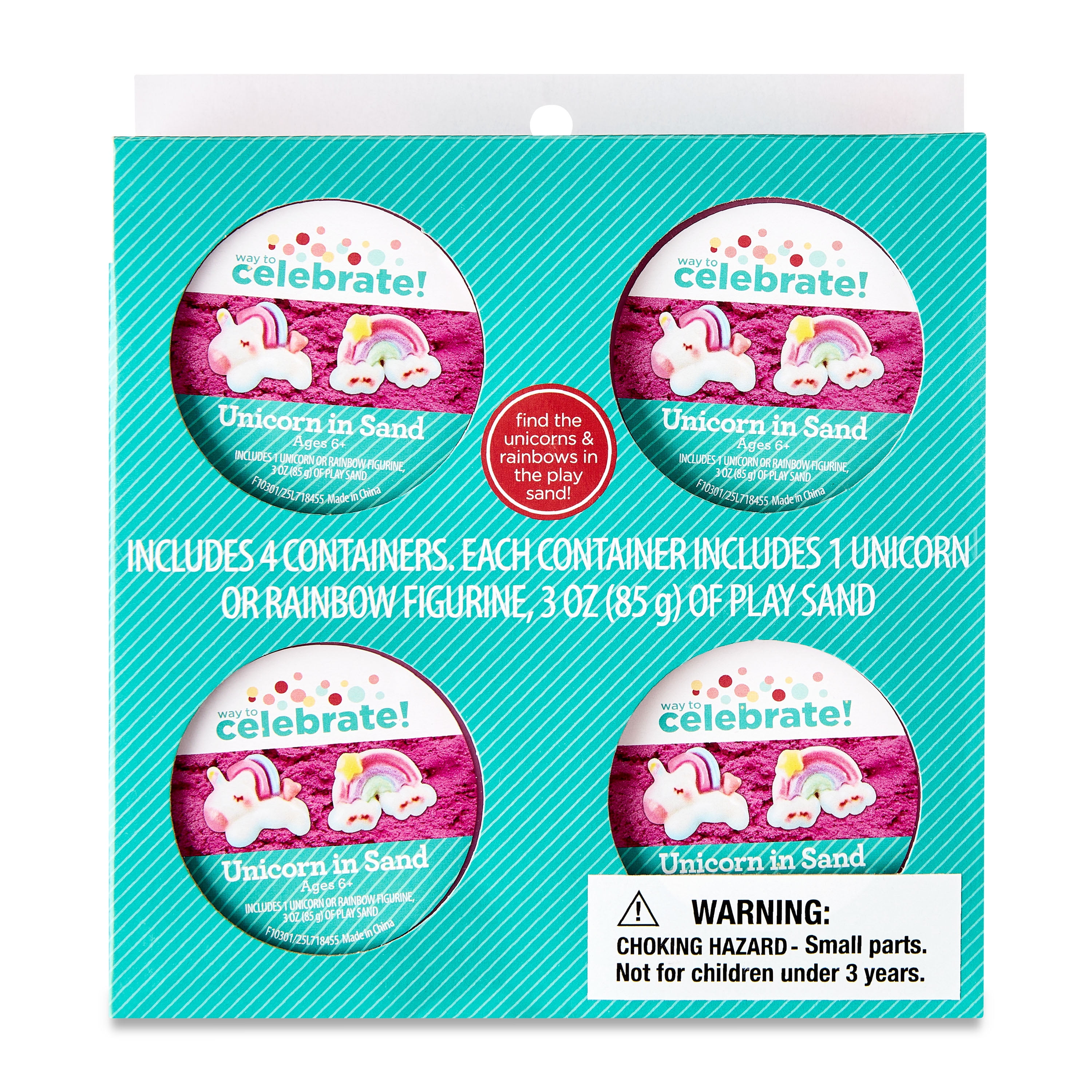 Multi-Color Unicorn Sand Surprise Party Favors, 4 Count, by Way To Celebrate