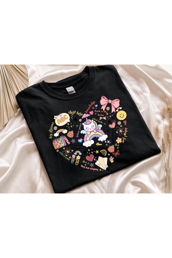Unicorn School Sweatshirt, Unicorn Teacher Sweater, Back To School T-Shirt, Cute Teacher Shirts, Kindergarten Teacher Tee, Preschool Unicorn All Size S-5Xl