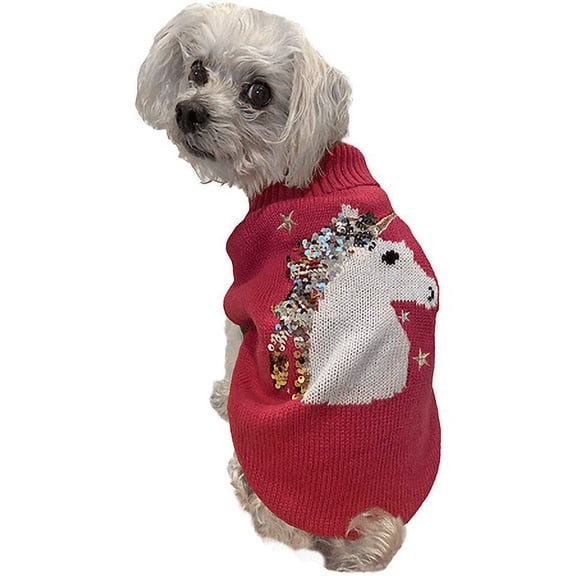 Unicorn Sequin Sweater Fuchsia, XSmall