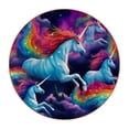 thumbnail image 1 of Unicorn Set of 6 Round Microfiber Leather Coasters, 11x11 cm/4.3x4.3 in, Stain Drink Mats for Home and Office, 1 of 6