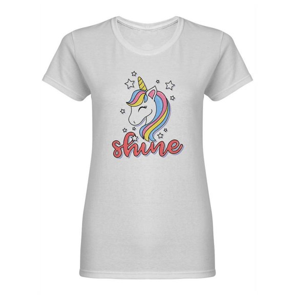 Unicorn Shine Shaped T-Shirt Women -Image by Shutterstock, Female Medium