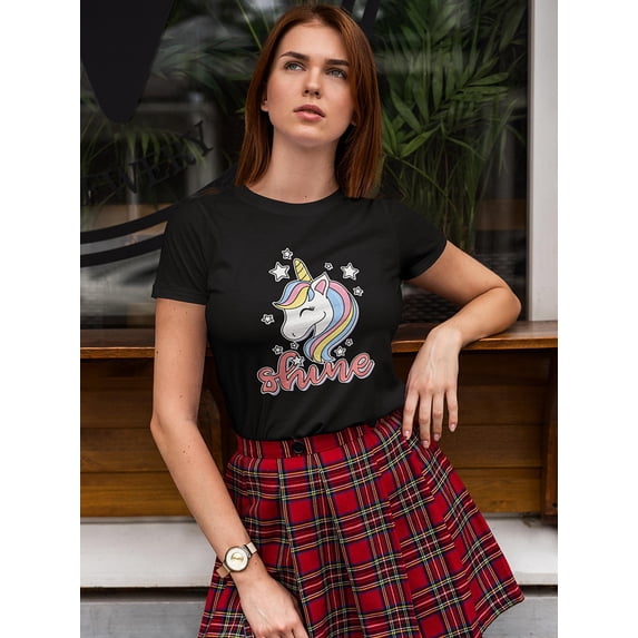 Unicorn Shine Shaped T-Shirt Women -Image by Shutterstock, Female Small