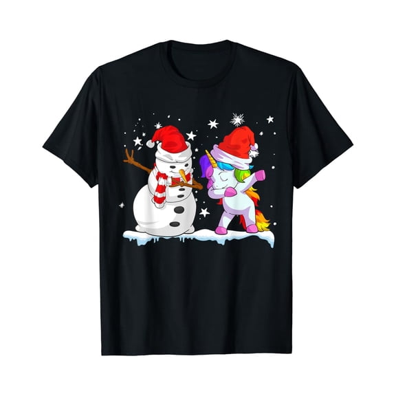 Unicorn Shirt Girls Women Santa Hat Snowman T-Shirt Tshirt All Size S-5XL