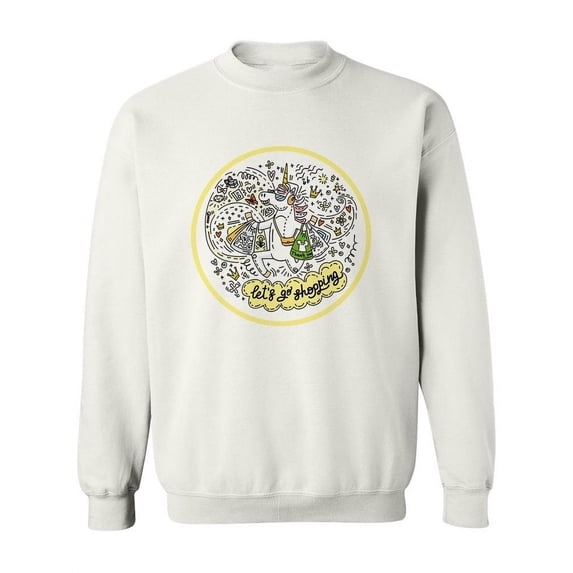 Unicorn Shopping Sweatshirt Women -Image by Shutterstock, Female Large