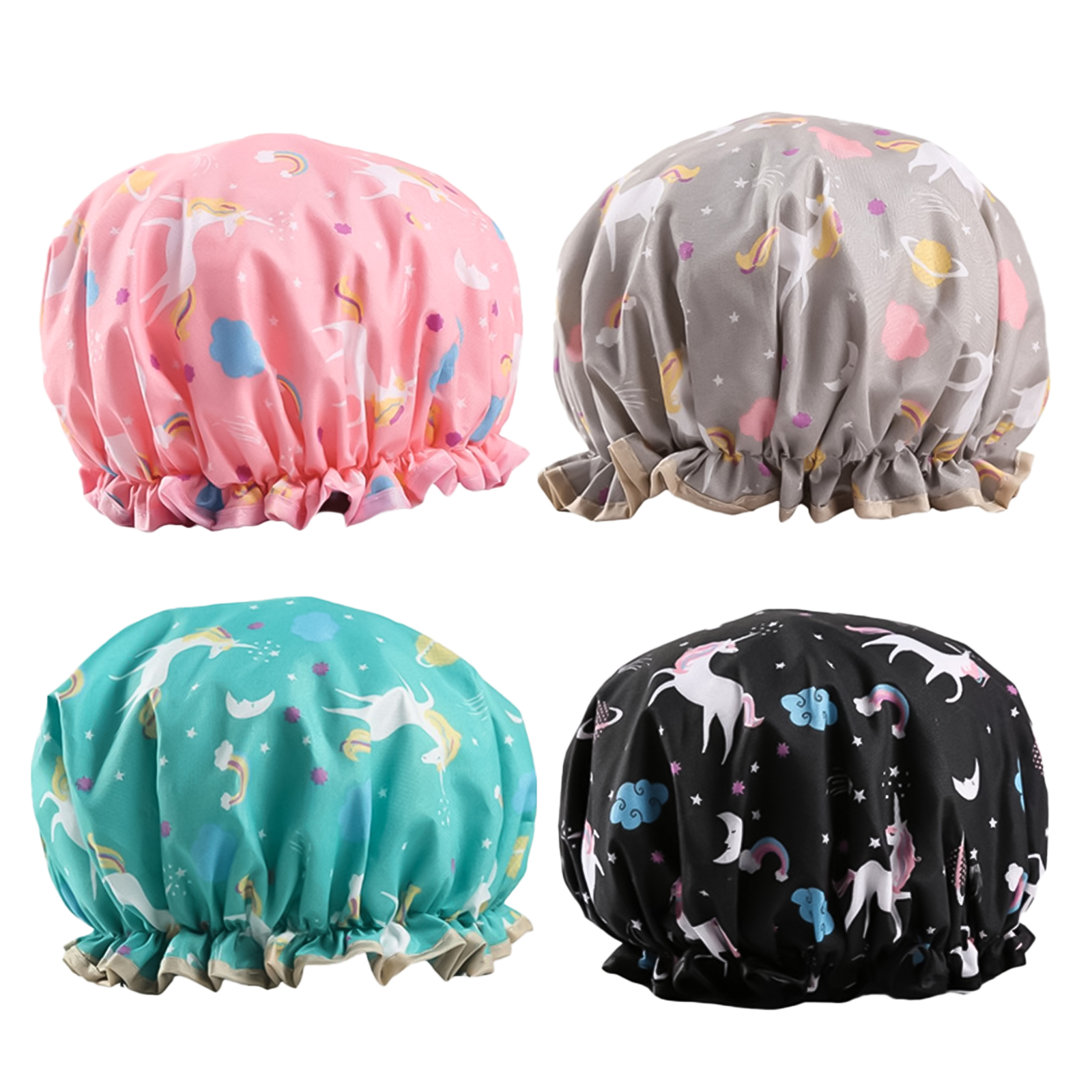 Dezsed Bath Shower Caps for Women 3 Pack Women Shower Caps Reusable Waterproof Hair Cap for
