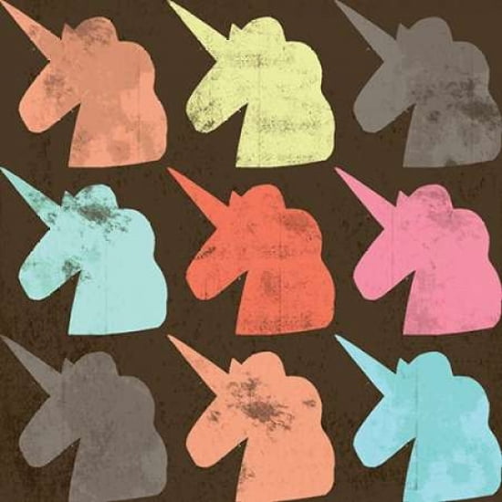Unicorn Silhouettes I Canvas Art - Lisa Barbero (24 x 24)