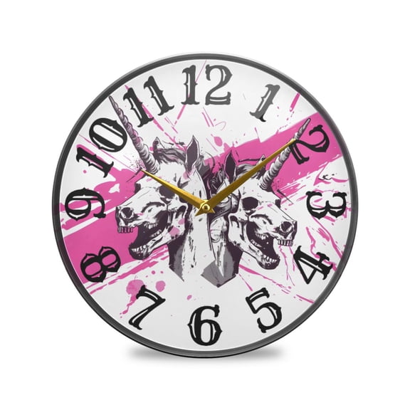 Unicorn Skeleton Wall Clock 10 Inch Silent Non Ticking Battery Operated Easy to Read for Kitchen Living Room