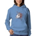 thumbnail image 1 of Unicorn Skull W Flowers. Hoodie Women -Smartprints Designs, Female 5X-Large, 1 of 4