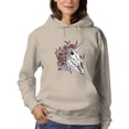 thumbnail image 1 of Unicorn Skull W Flowers Hoodie Women -Smartprints Designs, Female Large, 1 of 4
