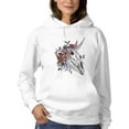 thumbnail image 1 of Unicorn Skull W Flowers Hoodie Women -Smartprints Designs, Female Large, 1 of 4