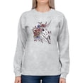 thumbnail image 1 of Unicorn Skull W Flowers Sweatshirt Women -Smartprints Designs, Female Small, 1 of 4