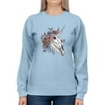 thumbnail image 1 of Unicorn Skull W Flowers Sweatshirt Women -Smartprints Designs, Female Small, 1 of 4