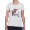 thumbnail image 1 of Unicorn Skull W Flowers T-Shirt Women -Smartprints Designs, Female XX-Large, 1 of 4
