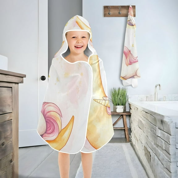 Unicorn Sleep Moon Toddler Bath Towel Baby Kid Bath Towels Beach Towel Super Soft and Absorbent for Girl Boy