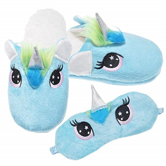 Unicorn Sleeping Mask and Slippers Set (Little Girl and Big Girl)