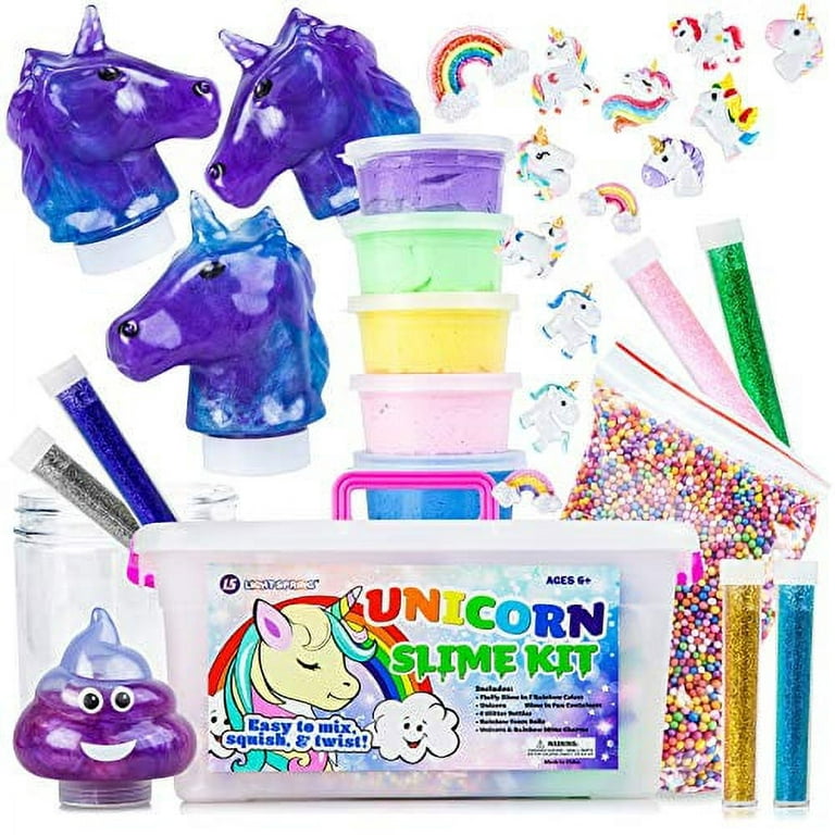 Rainbow Fluffy Unicorn Slime Recipe • The Best Kids Crafts and Activities
