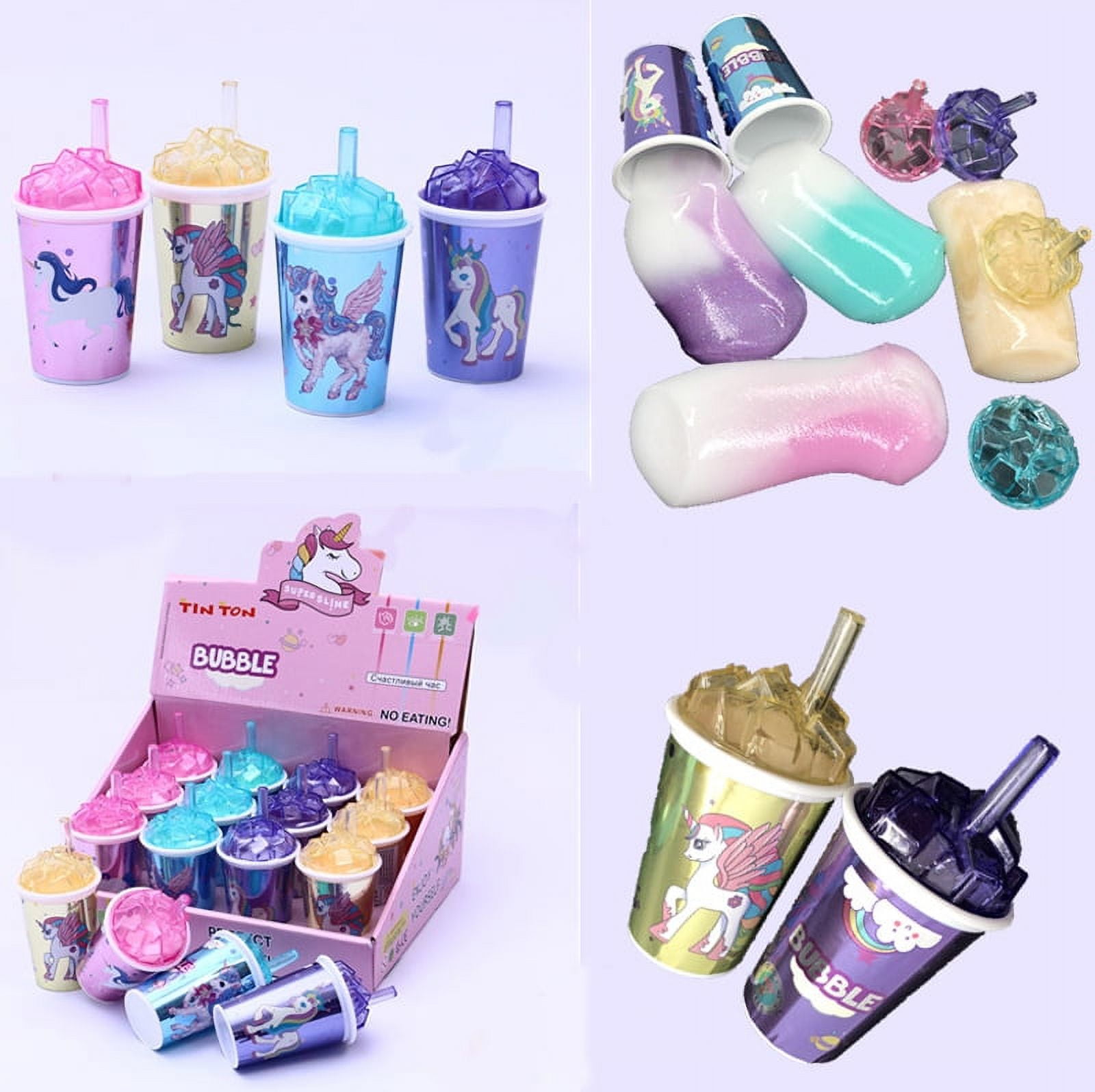 Unicorn Slime Party Favors Big Ice Cream Cups Recuerdos Unicornio - 12 Pack