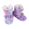 thumbnail image 1 of Unicorn Slipper Socks for Women Cozy Warm Lined Fuzzy Socks Slippers Indoor Booties with Non Slip Grippers, Purple Tie-Dye M/L, 1 of 6