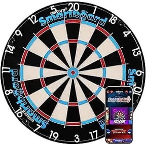 Unicorn Smartboard Bristle Dartboard - Bristle Board with Bluetooth LE Technology - 6 Steel-Tip Darts Included - 12 Players - Multiple Game Options - Online and Solo Play with Scorebuddy App