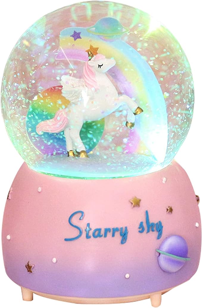 Unicorn Snow Globe for Kids, Snow Globe with Music Perfect Unicorn