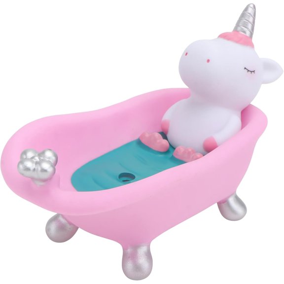 Unicorn Soap Box - Cute Cartoon Soap Holder with Efficient Drainage for Bathroom Kitchen and Toilet Perfect for Kids and Toddlers (Pink 6.68X3.54X3.14 Inch)
