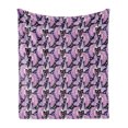 thumbnail image 1 of Unicorn Soft Flannel Fleece Blanket, Mythical Animal with Colorful Mane Butterflies Stars Crescent Moons Fantasy World, Cozy Plush for Indoor and Outdoor Use, 70" x 90", Multicolor, by Ambesonne, 1 of 5