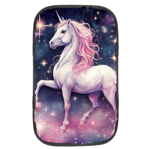 Unicorn Soft Furry Printed Car Armrest Mat Protective Armrest Cover Accessory