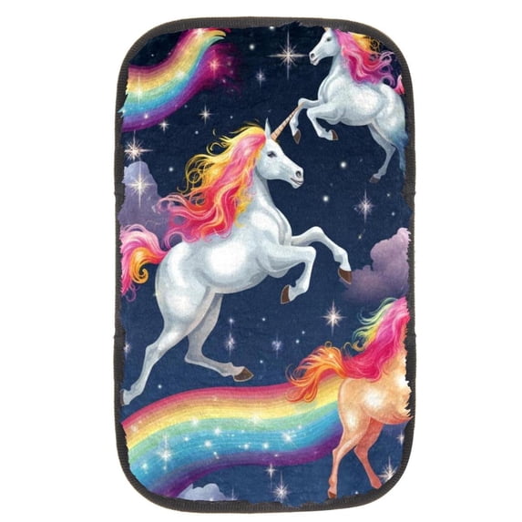 Unicorn Soft and Comfortable 12.5x8.2 Inch Furry Printed Car Armrest Cover - Armrest Accessories and Accessory