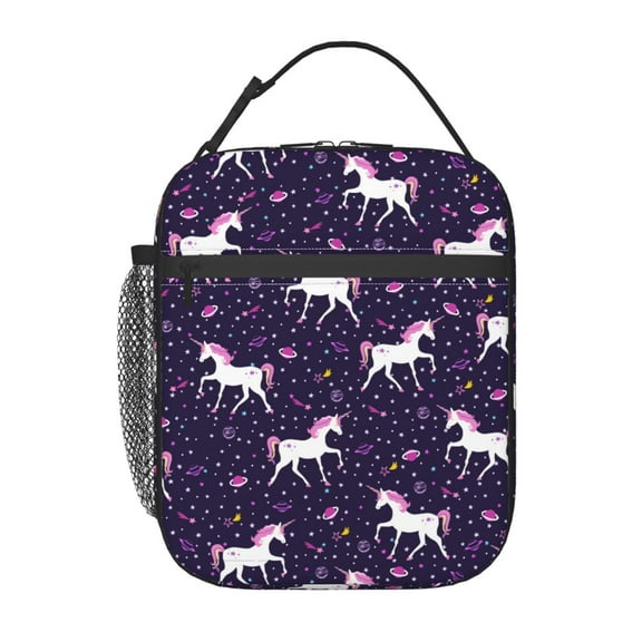 Unicorn Space Insulated Lunch Bag For Women Men, Portable Leakproof Tote Cooler Meal Bag, Reusable Lunch Box For Work/Office/Picnic/Travel