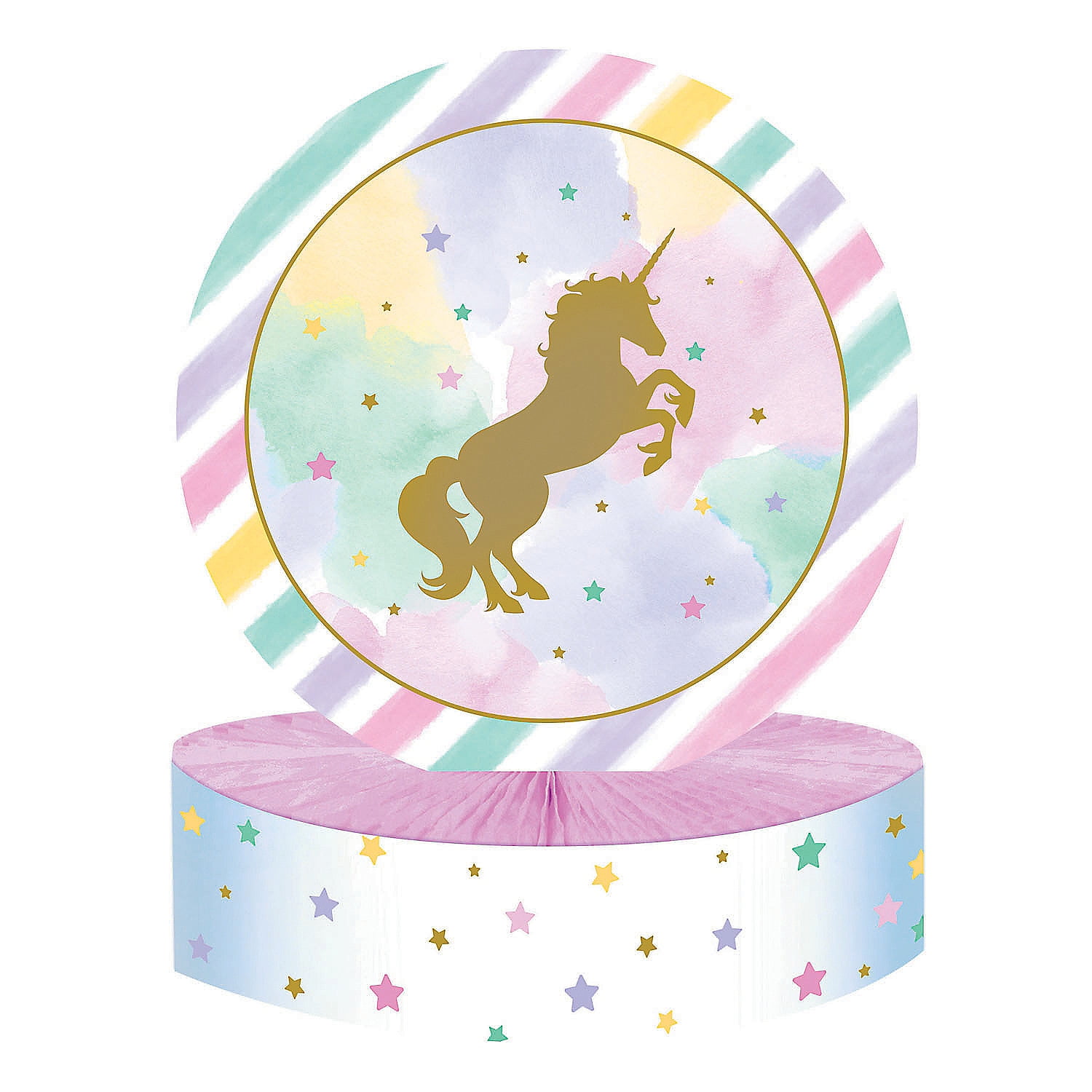 Pastel Unicorn Sparkle Paper Party Centerpiece