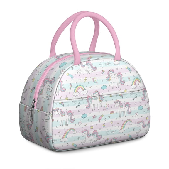 Unicorn Sparkle Lunch Box - Jewel-Toned Rainbow Design, Insulated Cooler for Teens