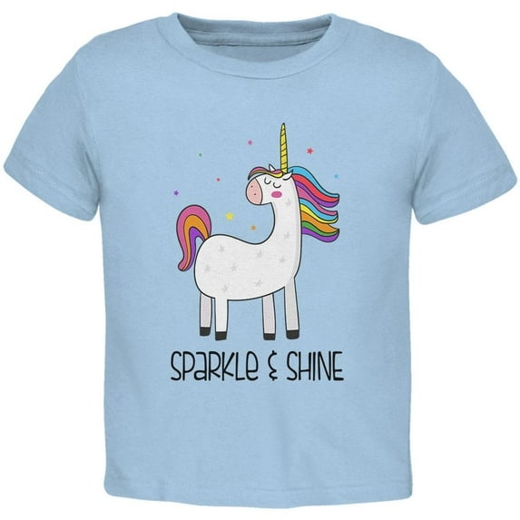 Unicorn Sparkle and Shine Toddler T Shirt Light Blue 3T