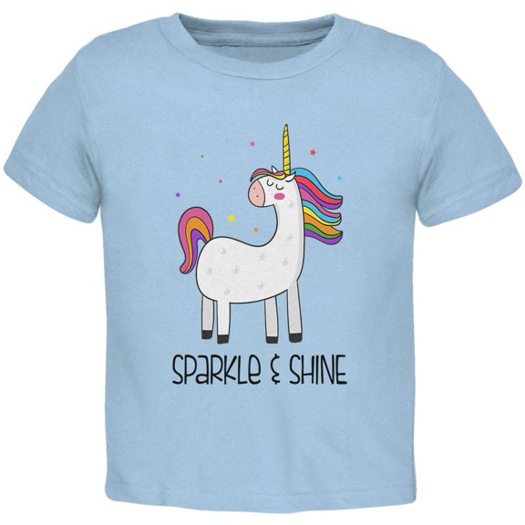 Unicorn Sparkle and Shine Toddler T Shirt Light Blue 4T