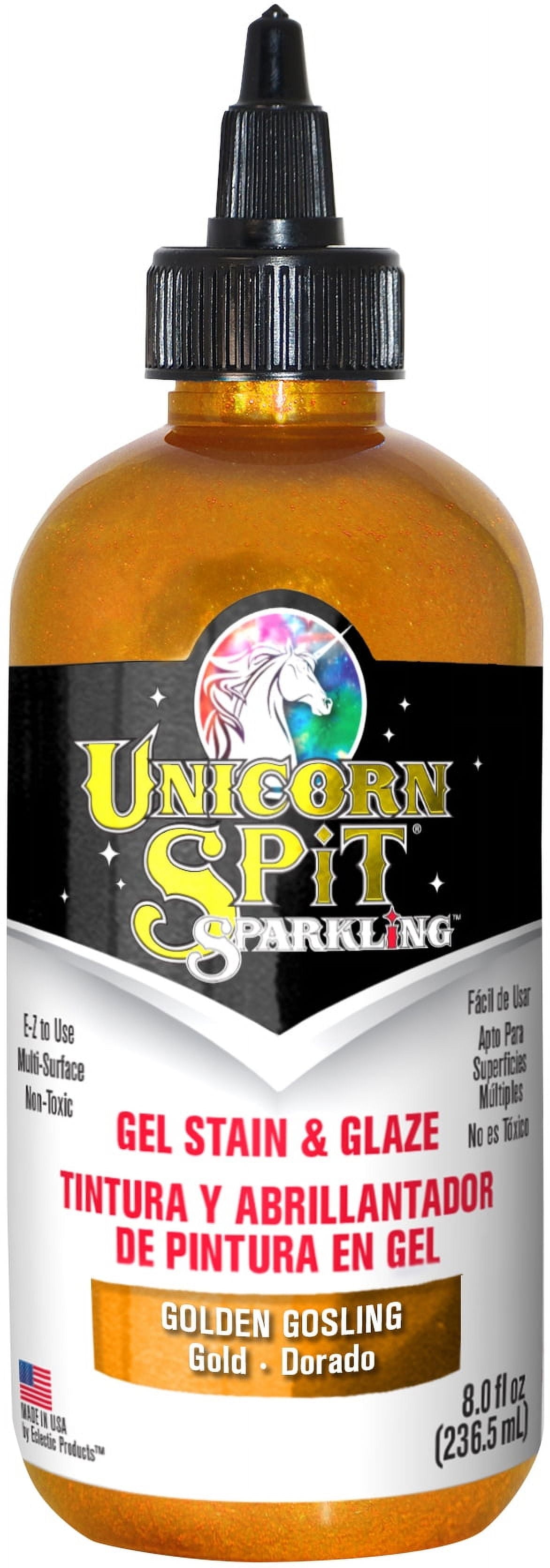 Unicorn Spit Gel Stain and Glaze - Golden Gosling, 8 oz, Sparkling, Bottle