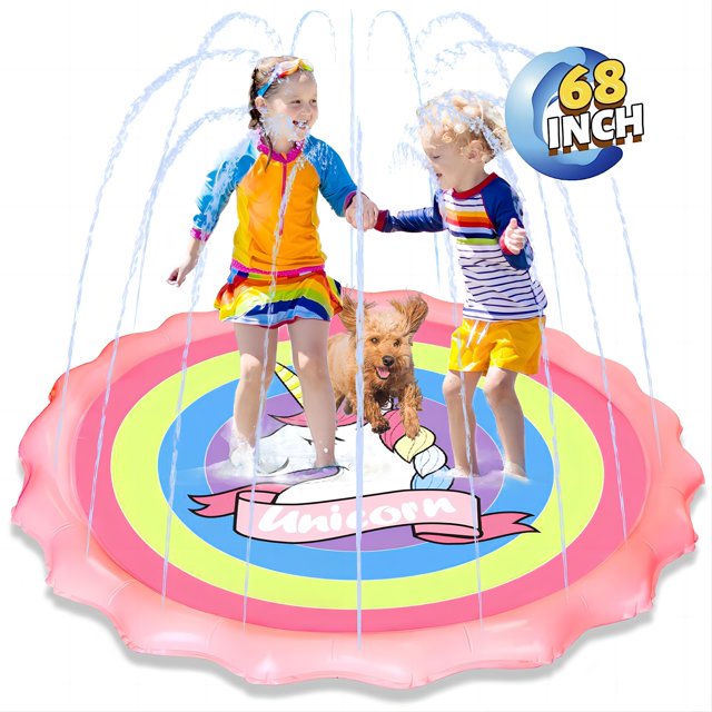 Unicorn Splash Pad for Kids for 3+ Inflatable Water Summer Toys