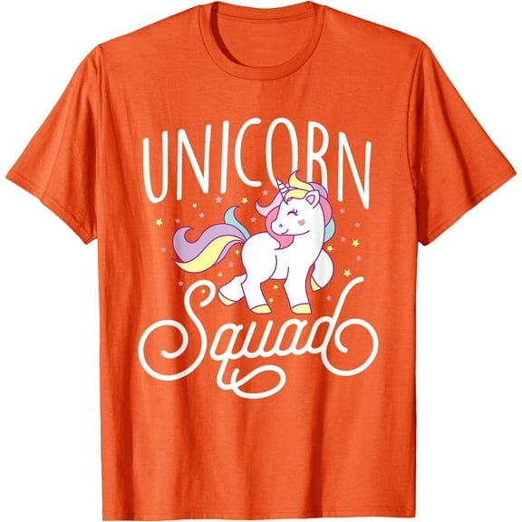 Unicorn Squad Cute Lovers Gift Unisex T-Shirt for Men Women Kids Toddler,Orange Color,Size 5/6
