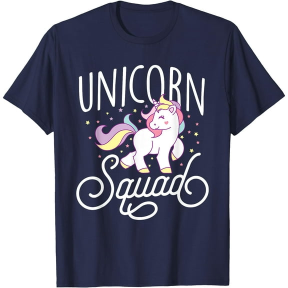 Unicorn Squad Cute Unicorn Lovers Gift Unisex T-Shirt for Men Women Kids Toddler,Navy Color,Size YL