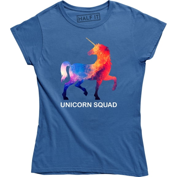 Unicorn Squad Fantasy Rainbow Magical Cute Fairy Tale Womens Tee Shirt