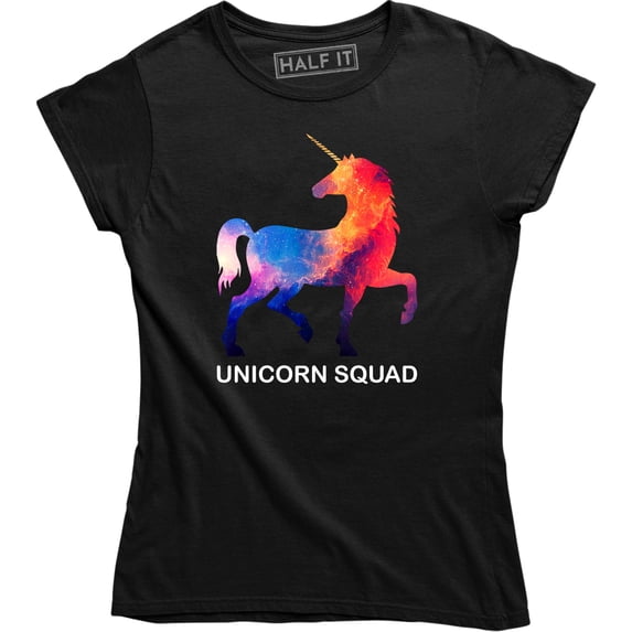 Unicorn Squad Fantasy Rainbow Magical Cute Fairy Tale Womens Tee Shirt