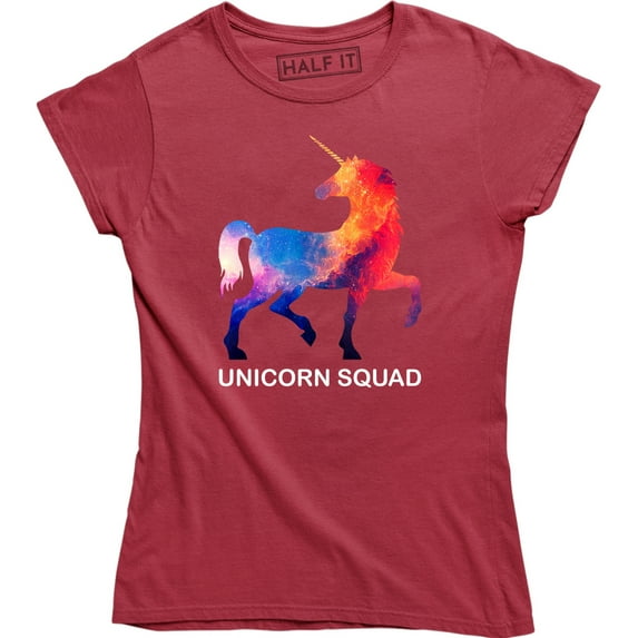 Unicorn Squad Fantasy Rainbow Magical Cute Fairy Tale Womens Tee Shirt