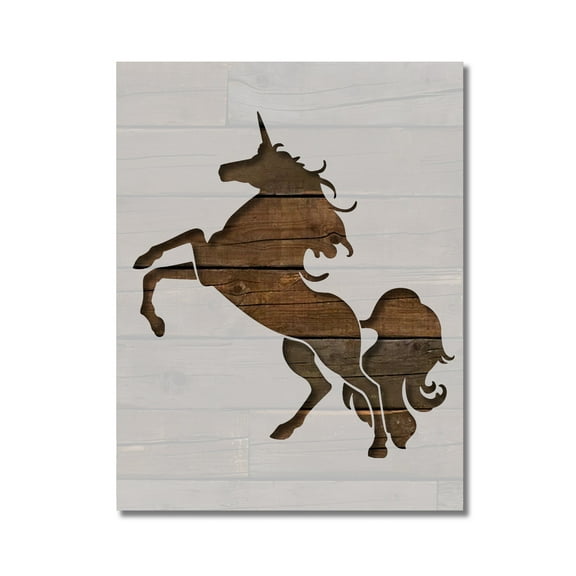 Unicorn Standing Stencil Template Reusable 8.5 x 11 for Painting on Walls, Wood, Etc. By Stencilville