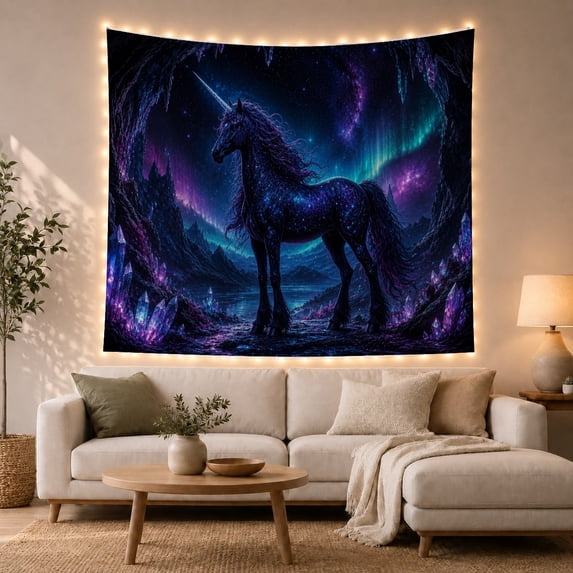 Unicorn Stands Entire With Body Star Speckled Galaxy, Mystical Fantasy for Space Lovers, Galaxy Room Decor, Graduation Gift, Tapestry Wall Hanging for Bedroom and Dorm